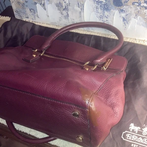 Genuine Michael Kors  Merlot Leather Satchel - Picture 10 of 14
